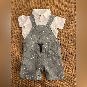 First Impressions overall outfit. Size 6-9 months. Never worn.
